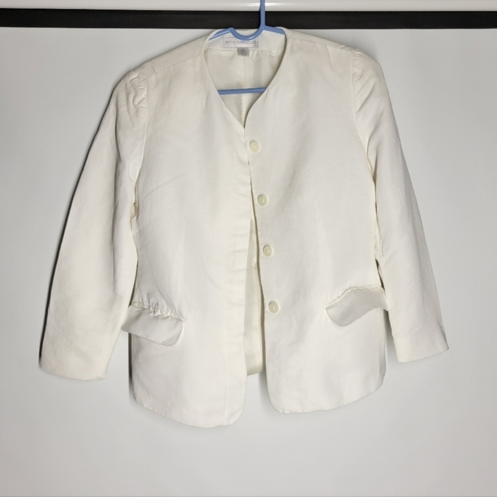 Petite Sophisticate Elegant Ivory Blazer